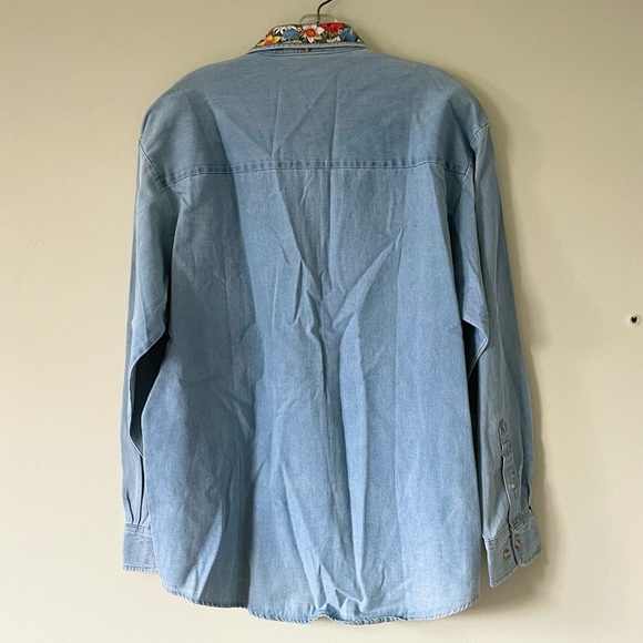 vintage 100% cotton gardening patchwork button up shirt - Picture 4 of 5